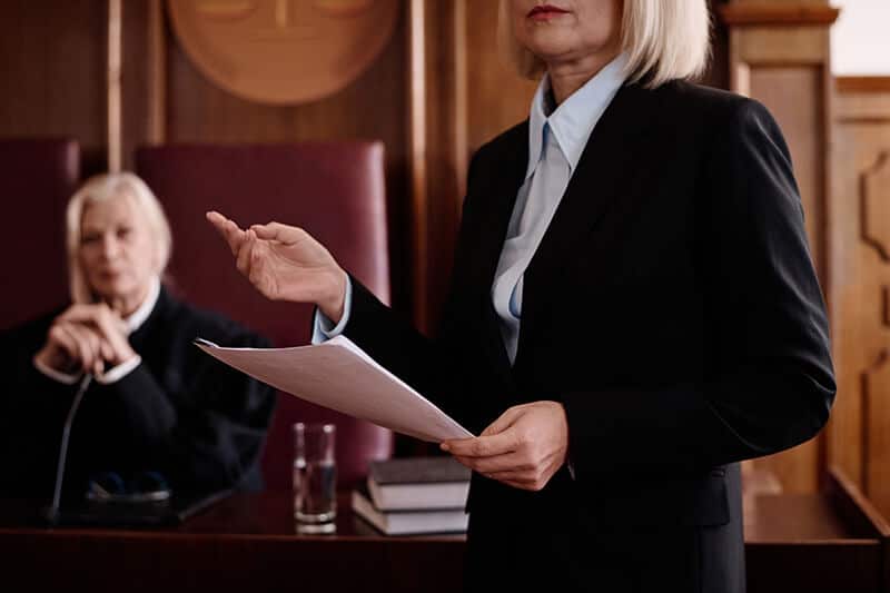 Arizona juvenile defense attorney presenting evidence during adjudication hearing trial